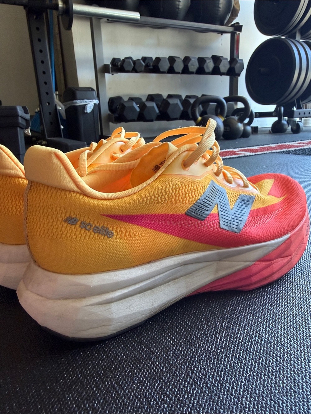 New Balance Women's FuelCell SuperComp Running Shoes - Yellow & Pink - Picture 4 of 5
